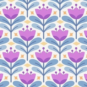 Abstract retro floral seamless pattern