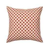 Retro red polka dots on beige_ a playful pattern with a touch of 1950s Americana charm