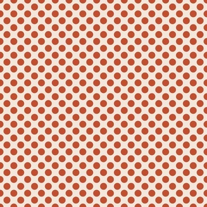 Retro red polka dots on beige_ a playful pattern with a touch of 1950s Americana charm