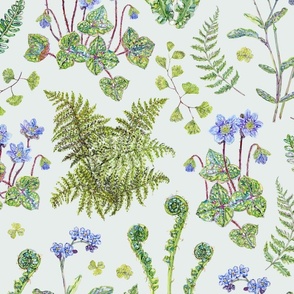 Ferns and Flora of Spring - Mint Tint