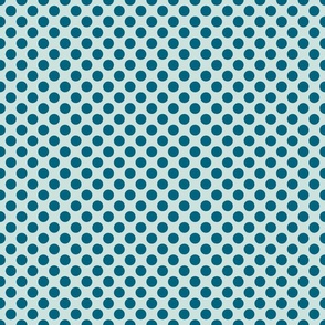 Teal dots on robin's egg blue_ an invigorating pattern mixing modern symmetry with playful charm