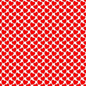 Tilted Red Hearts On White