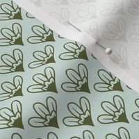 Sage tulip motifs on mint green_ a pattern where nature's elegance meets modern serenity.
