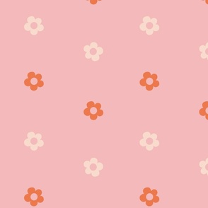 Little Flowers on Pink - Large Scale