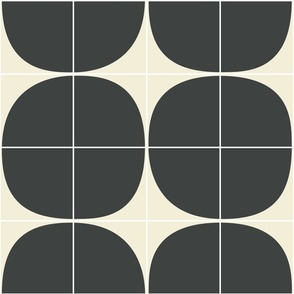 tiled bubbles in black on off white