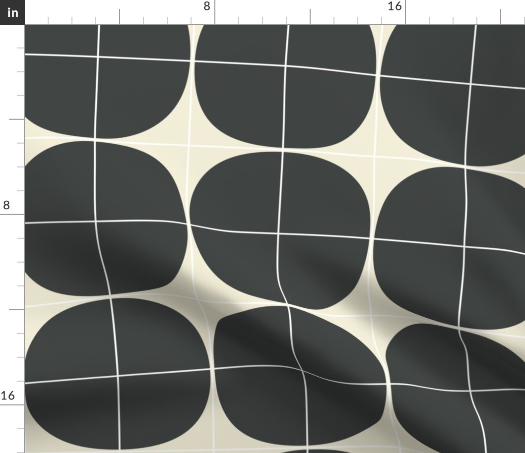 tiled bubbles in black on off white