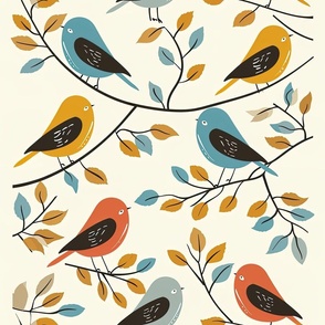 Mid Century modern birds