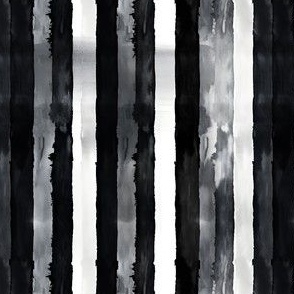 Black, Gray & White Watercolor Stripes - small
