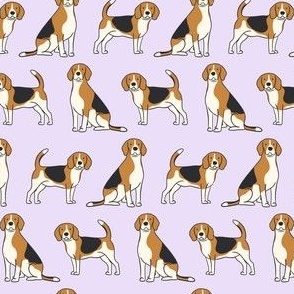 Beagles on Lavender Background