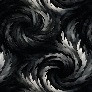 Black, Gray & White Swirls - large
