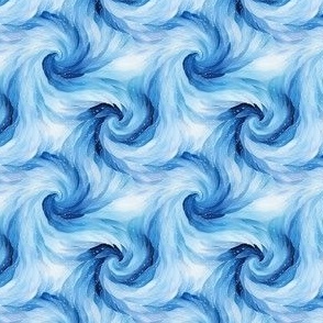 Blue & White Watercolor Swirls - small