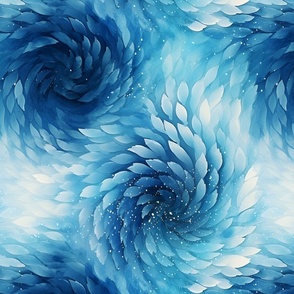 Blue & White Watercolor Swirls - large