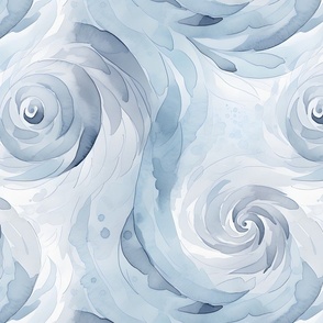 Gray & White Watercolor Swirls - large