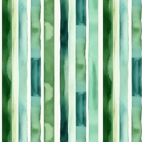 Green Watercolor Stripes - small