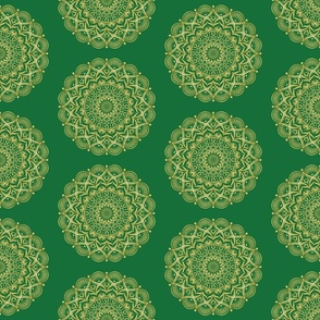 Small Scale Green and Gold Mandala