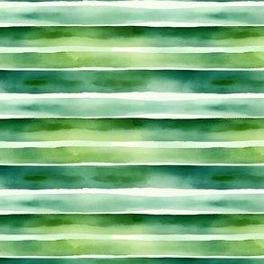 Green Watercolor Stripes - small