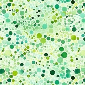 Green Watercolor Polka Dots - small