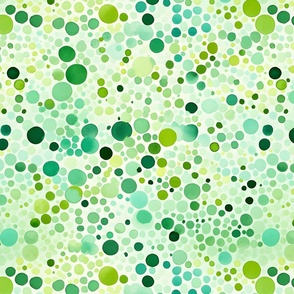 Green Watercolor Polka Dots - large