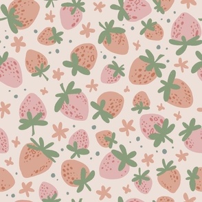 Strawberries - Pastel - Medium Scale