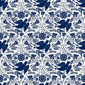 Taking Flight Folk Art in Navy (small)