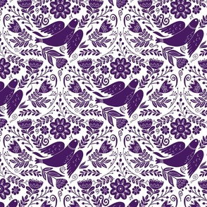 Taking Flight Folk Art in Deep Purple (medium)