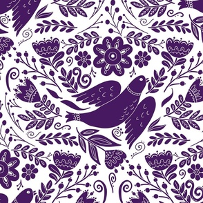 Taking Flight Folk Art in Deep Purple (large)