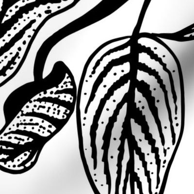 Inky Leaves | Large | Black & White