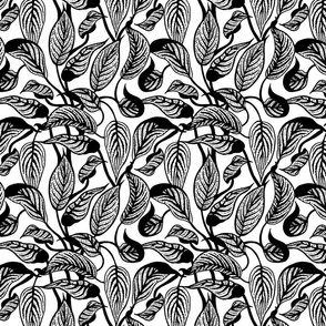 Inky Leaves | Small | Black & White