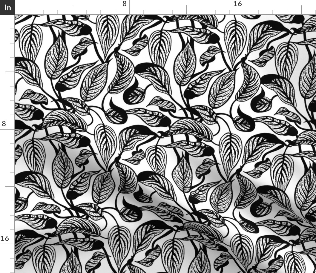 Inky Leaves | Small | Black & White
