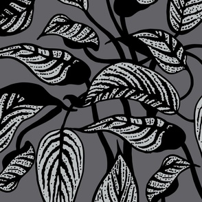 Inky Leaves | Large | Grey