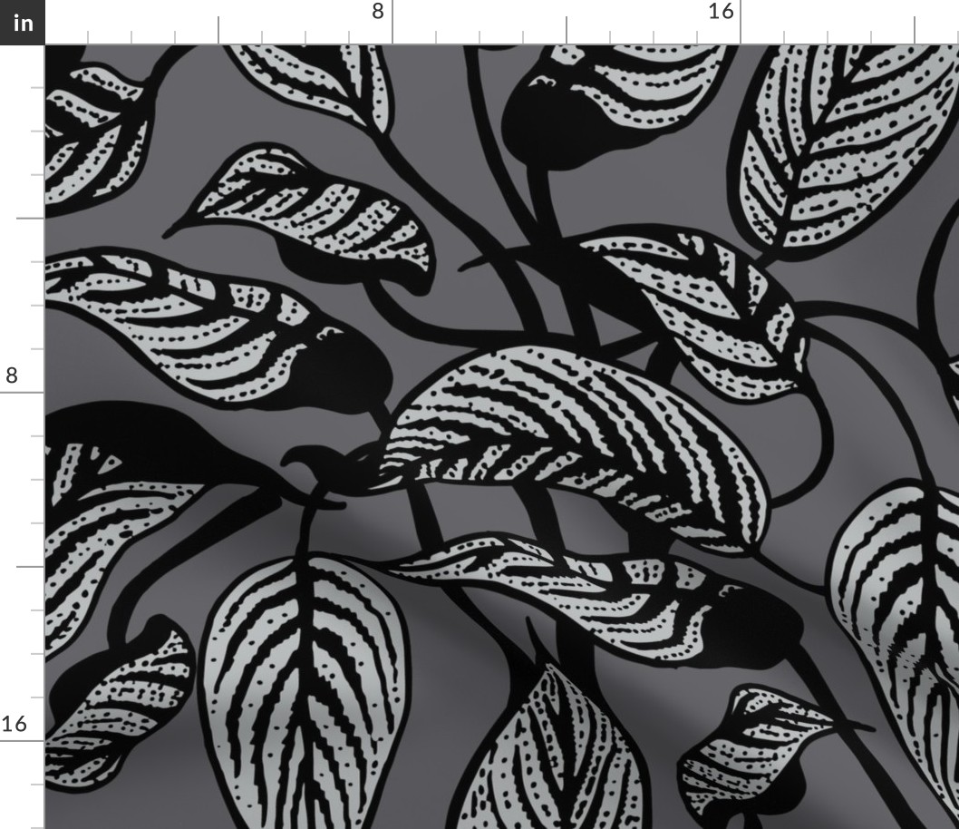 Inky Leaves | Large | Grey