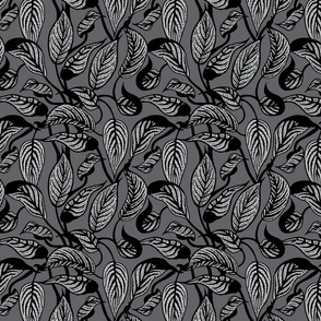 Inky Leaves | Small | Grey