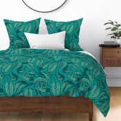 Inky Leaves | Large | Teal