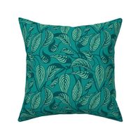 Inky Leaves | Small | Teal