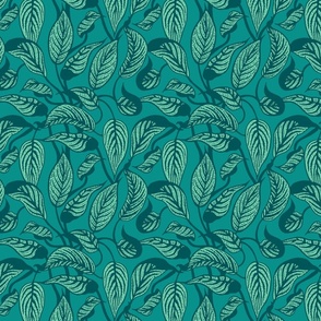 Inky Leaves | Small | Teal