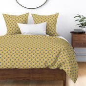 Abstract Mod Ogee Floral Small Yellow and Grey 