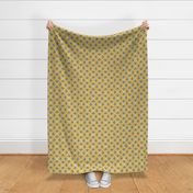 Abstract Mod Ogee Floral Small Yellow and Grey 