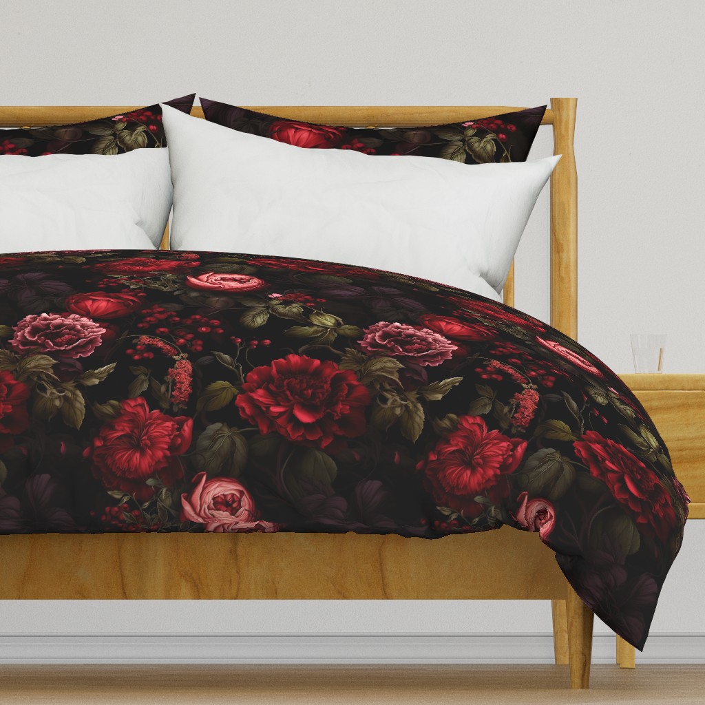 Large Scale red moody floral