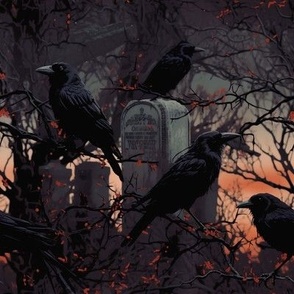 crows in the graveyard
