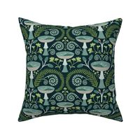 Enchanted Forest - Fern Mushroom Botanical Dark Teal Regular