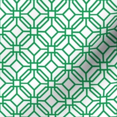 Octagon trellis - green on white