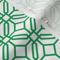 Octagon trellis - green on white