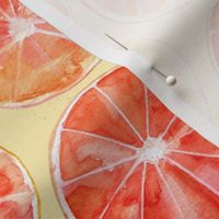 Sliced Grapefruit Watercolor on Butter Yellow