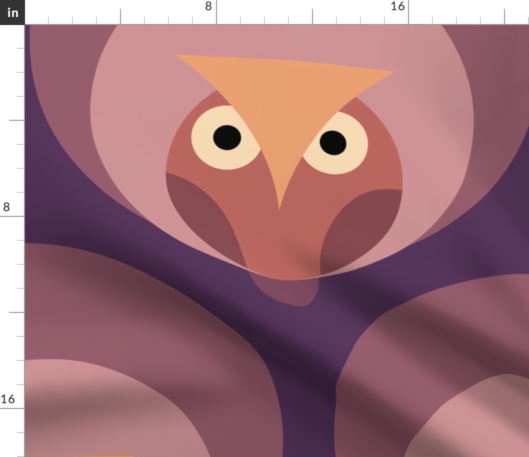 70s owls cozy minimal moody purple wallpaper - large