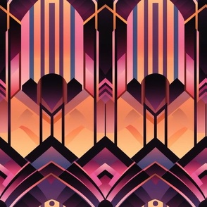 art deco sunset style