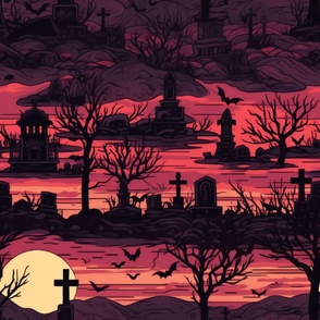 graveyard sunset