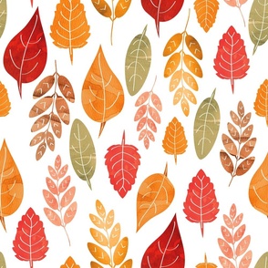 Painted Autumn Leaves Pattern
