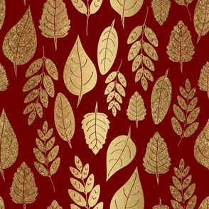 Gold and Red Leaf Pattern