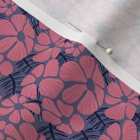 pink-gray scandi floral - small scale