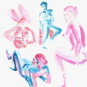 Girls watercolor Pink Blue 